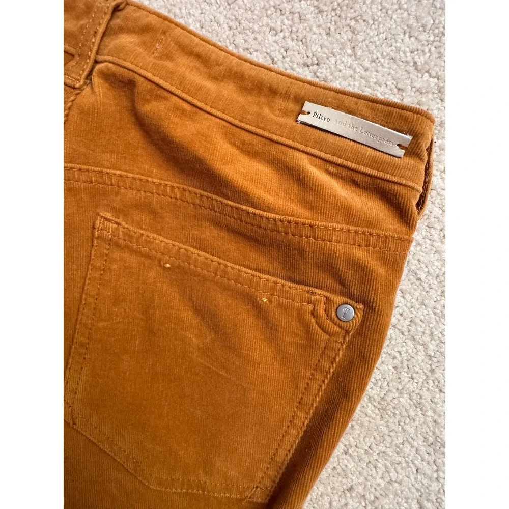 Anthropologie Pilcro Brown Corduroy‎ High Rise Skinny Pants Size 25